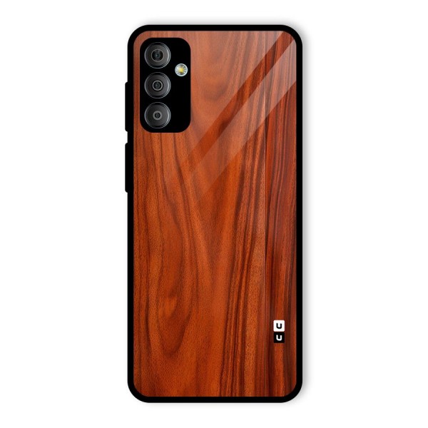 Wooden Texture Printed Glass Back Case for Galaxy F23