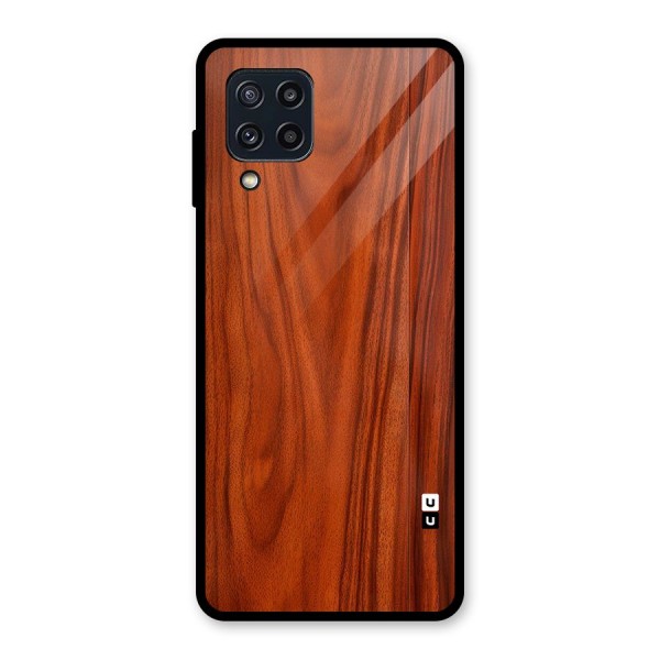 Wooden Texture Printed Glass Back Case for Galaxy M32