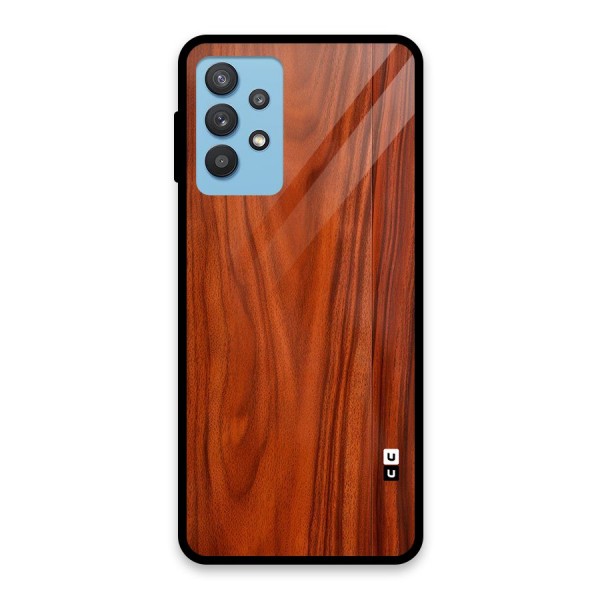 Wooden Texture Printed Glass Back Case for Galaxy M32 5G