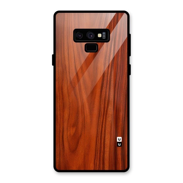 Wooden Texture Printed Glass Back Case for Galaxy Note 9