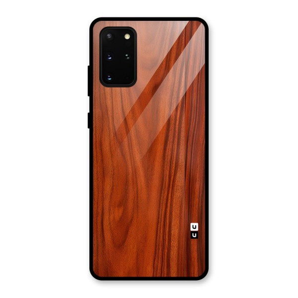 Wooden Texture Printed Glass Back Case for Galaxy S20 Plus