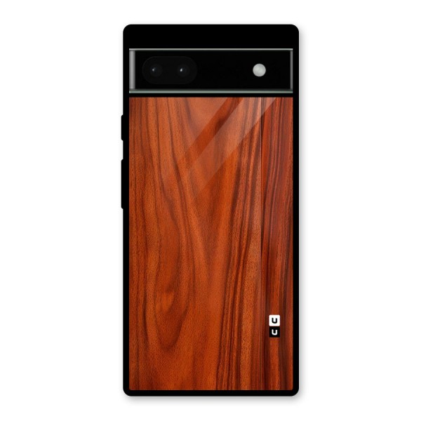 Wooden Texture Printed Glass Back Case for Google Pixel 6a