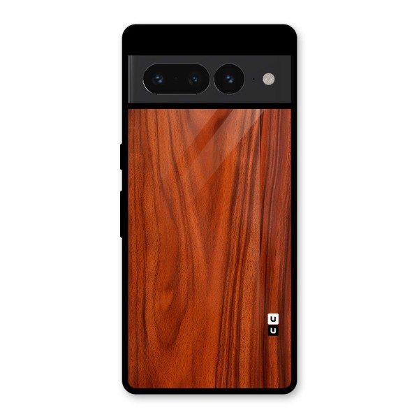 Wooden Texture Printed Glass Back Case for Google Pixel 7 Pro