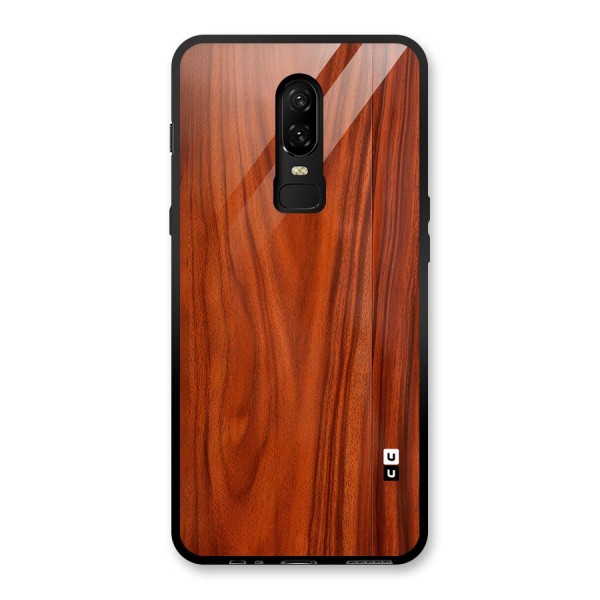 Wooden Texture Printed Glass Back Case for OnePlus 6