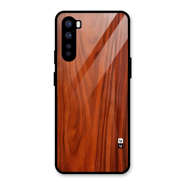 Wooden Texture Printed Glass Back Case for OnePlus Nord