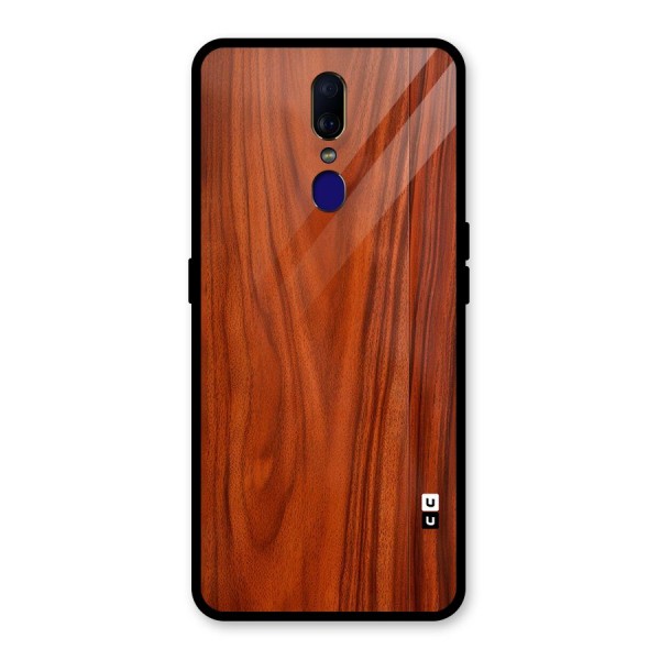 Wooden Texture Printed Glass Back Case for Oppo F11