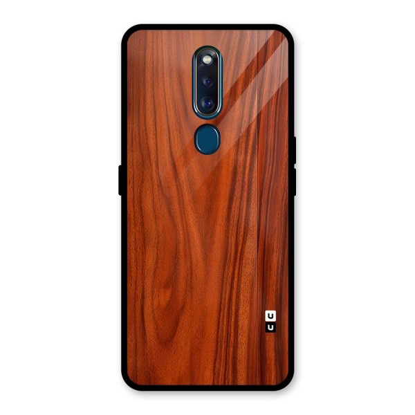 Wooden Texture Printed Glass Back Case for Oppo F11 Pro