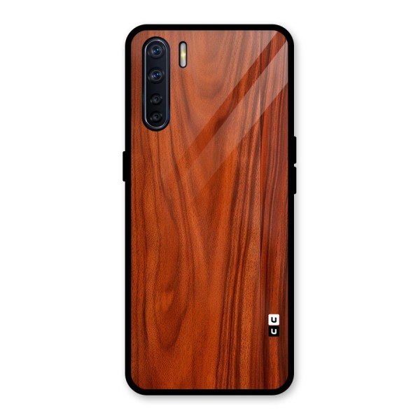 Wooden Texture Printed Glass Back Case for Oppo F15