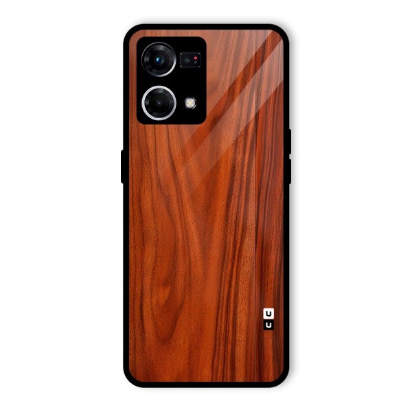 Wooden Texture Printed Glass Back Case for Oppo F21 Pro 4G