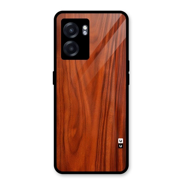 Wooden Texture Printed Glass Back Case for Oppo K10 (5G)