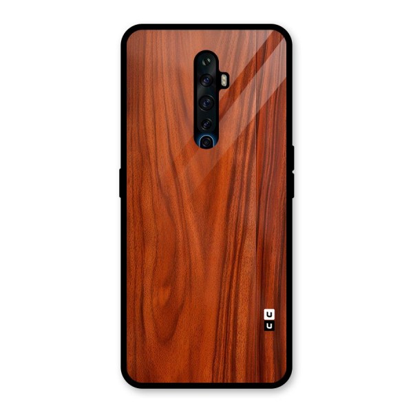 Wooden Texture Printed Glass Back Case for Oppo Reno2 Z