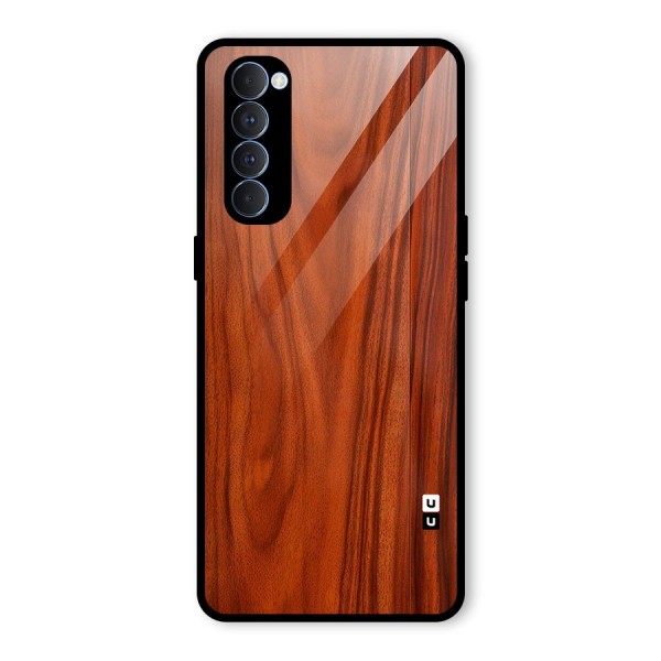 Wooden Texture Printed Glass Back Case for Oppo Reno4 Pro