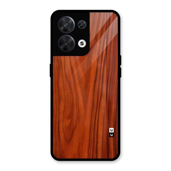 Wooden Texture Printed Glass Back Case for Oppo Reno8 5G