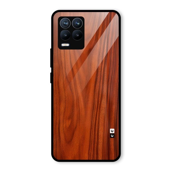 Wooden Texture Printed Glass Back Case for Realme 8