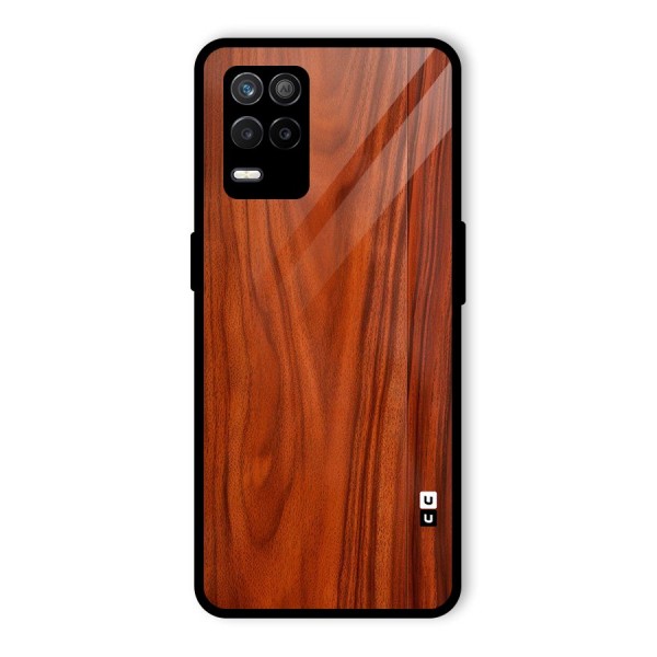 Wooden Texture Printed Glass Back Case for Realme 9 5G