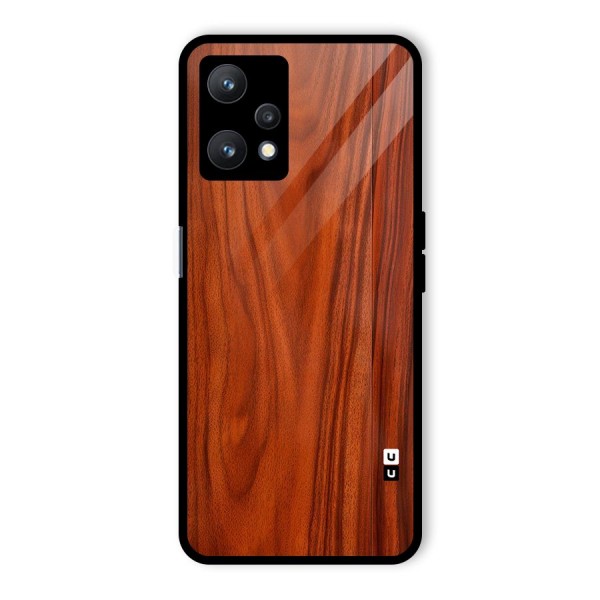 Wooden Texture Printed Glass Back Case for Realme 9 Pro 5G