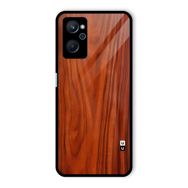 Wooden Texture Printed Glass Back Case for Realme 9i