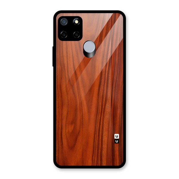 Wooden Texture Printed Glass Back Case for Realme C15