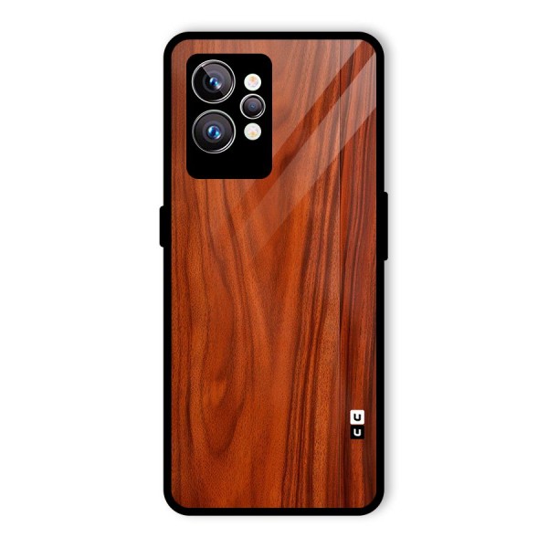 Wooden Texture Printed Glass Back Case for Realme GT2 Pro