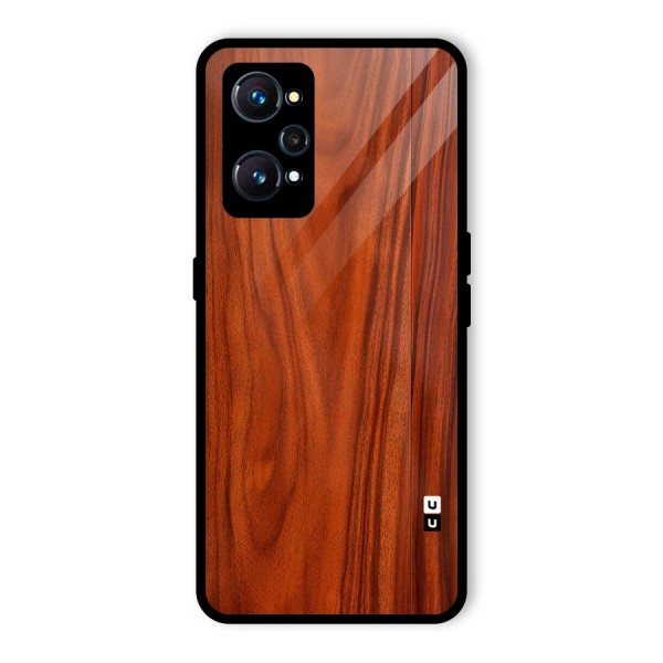 Wooden Texture Printed Glass Back Case for Realme GT 2