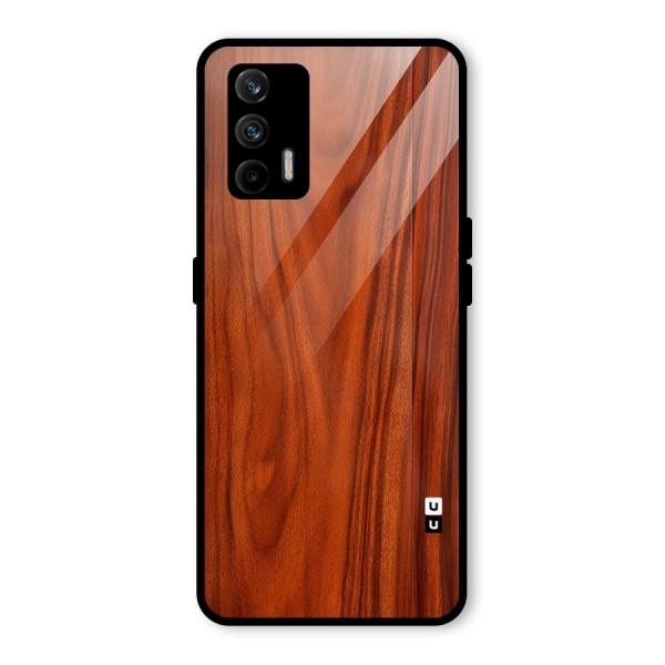 Wooden Texture Printed Glass Back Case for Realme GT 5G