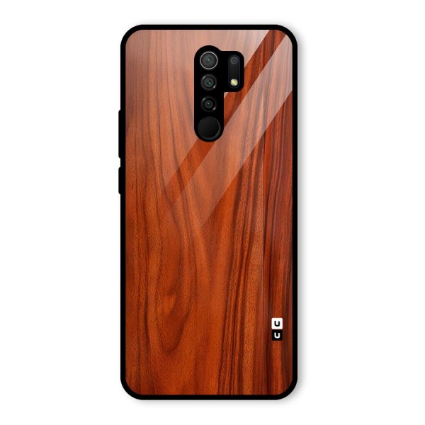 Wooden Texture Printed Glass Back Case for Redmi 9 Prime