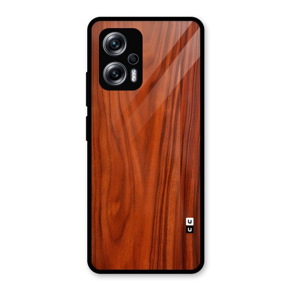 Wooden Texture Printed Glass Back Case for Redmi K50i