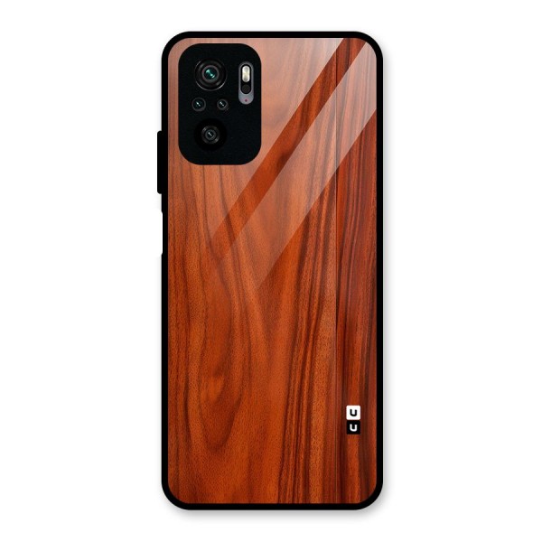 Wooden Texture Printed Glass Back Case for Redmi Note 10