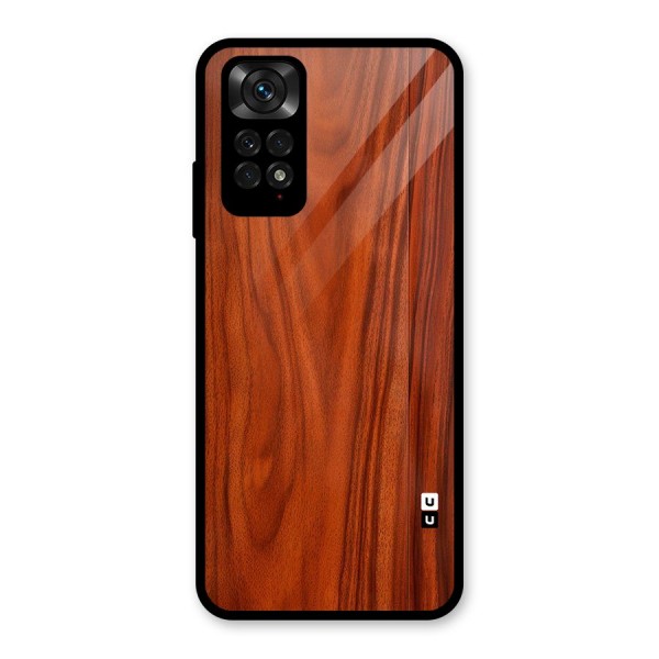 Wooden Texture Printed Glass Back Case for Redmi Note 11S