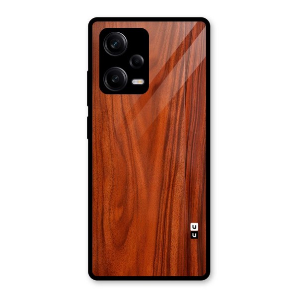 Wooden Texture Printed Glass Back Case for Redmi Note 12 Pro