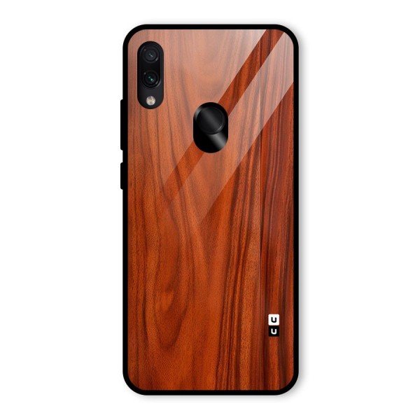 Wooden Texture Printed Glass Back Case for Redmi Note 7S