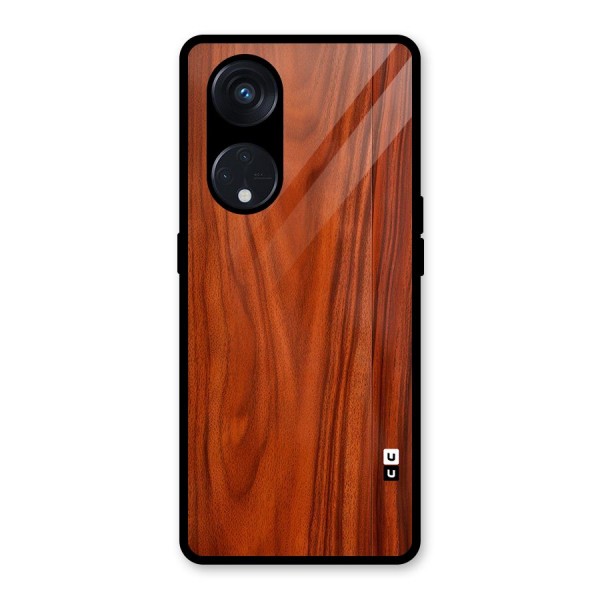 Wooden Texture Printed Glass Back Case for Reno8 T 5G
