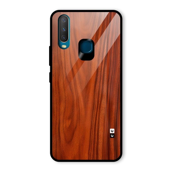 Wooden Texture Printed Glass Back Case for Vivo Y15