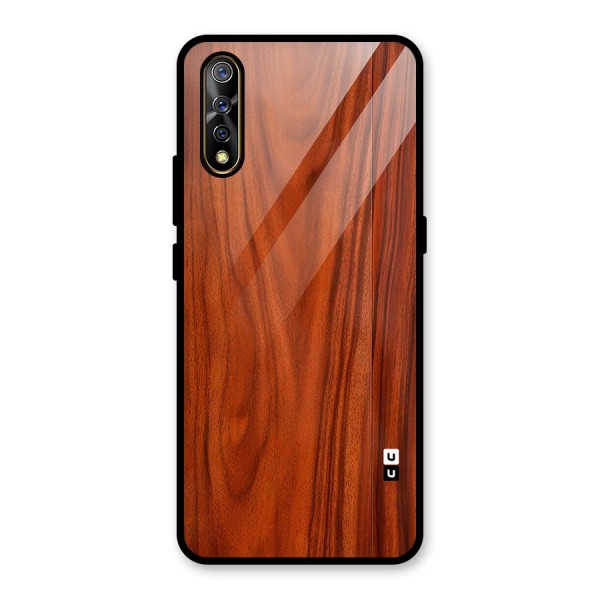 Wooden Texture Printed Glass Back Case for Vivo Z1x