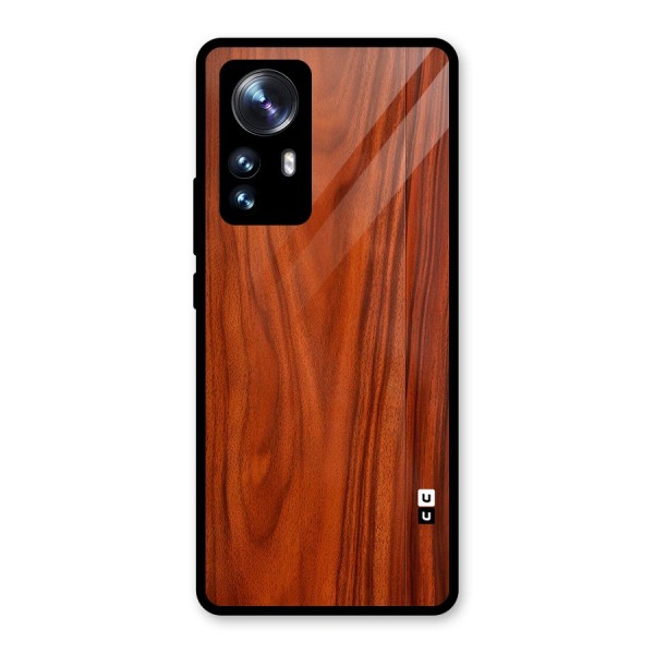 Wooden Texture Printed Glass Back Case for Xiaomi 12 Pro