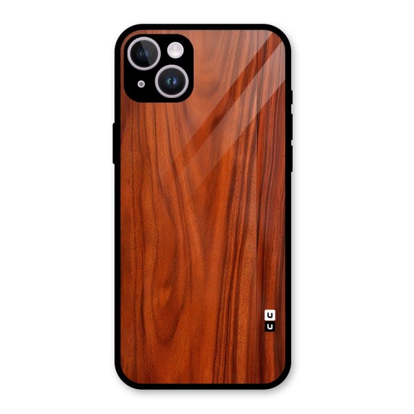 Wooden Texture Printed Glass Back Case for iPhone 14 Plus