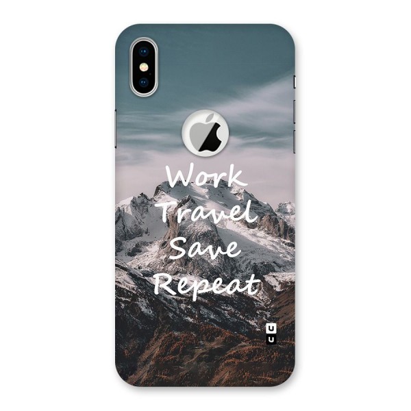 Work Travel Back Case for iPhone XS Logo Cut