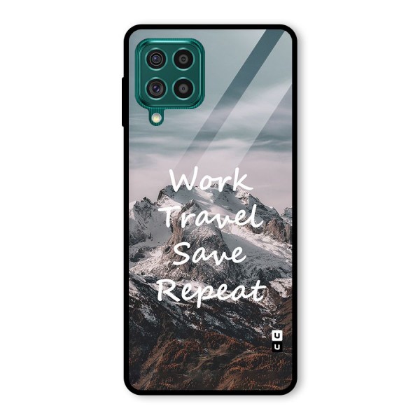 Work Travel Glass Back Case for Galaxy F62