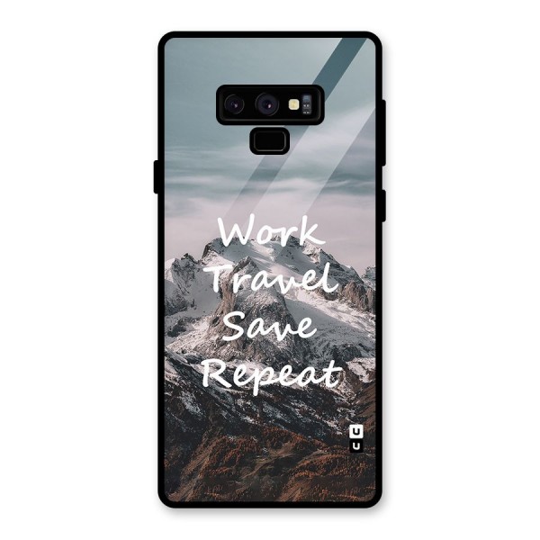 Work Travel Glass Back Case for Galaxy Note 9