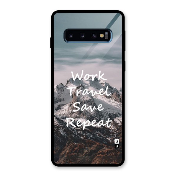 Work Travel Glass Back Case for Galaxy S10