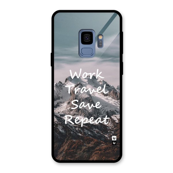 Work Travel Glass Back Case for Galaxy S9