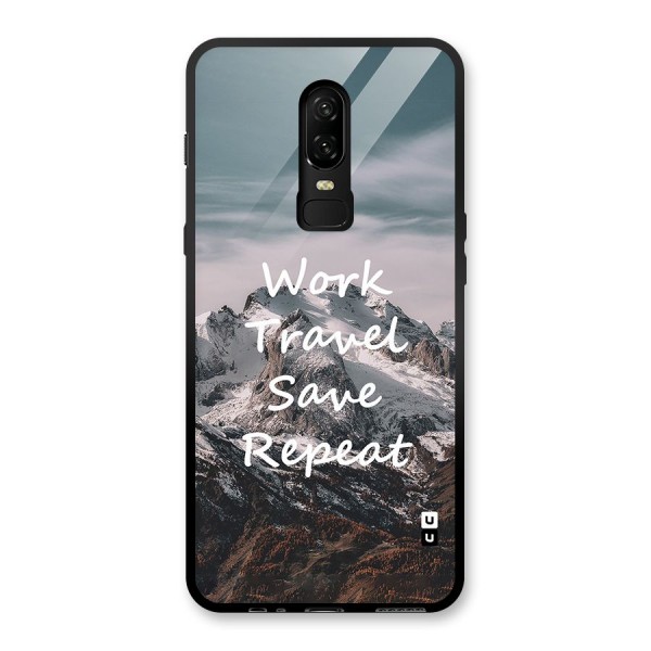 Work Travel Glass Back Case for OnePlus 6