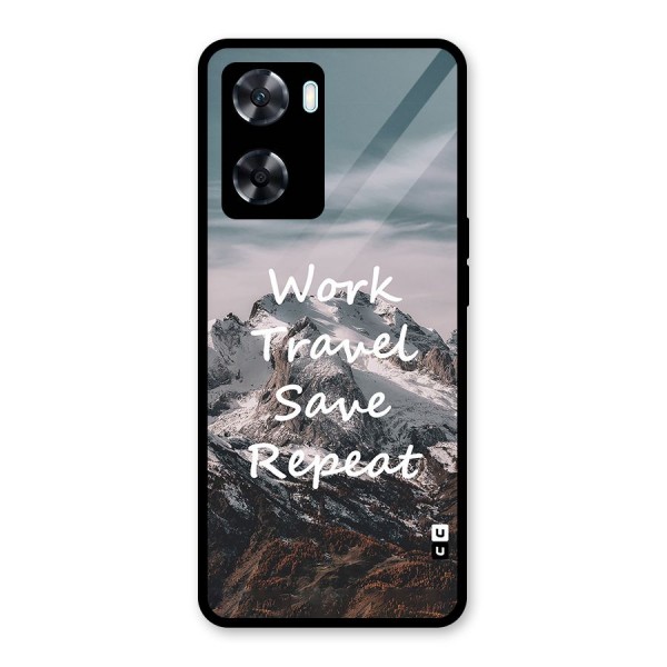 Work Travel Glass Back Case for Oppo A77s