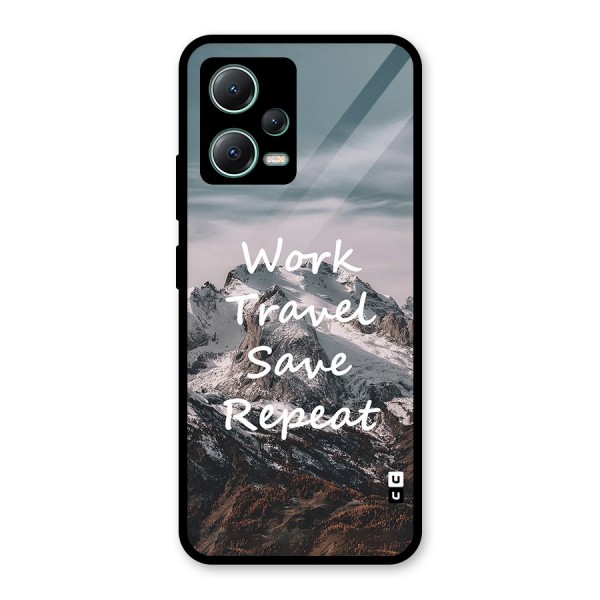 Work Travel Glass Back Case for Poco X5