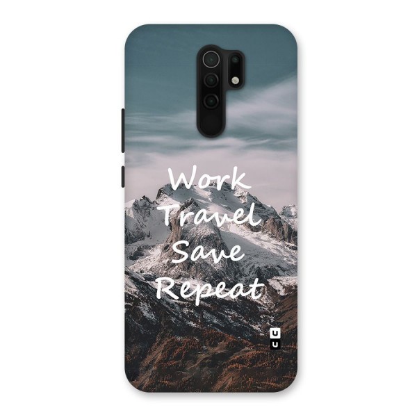 Work Travel Glass Back Case for Redmi 9 Prime