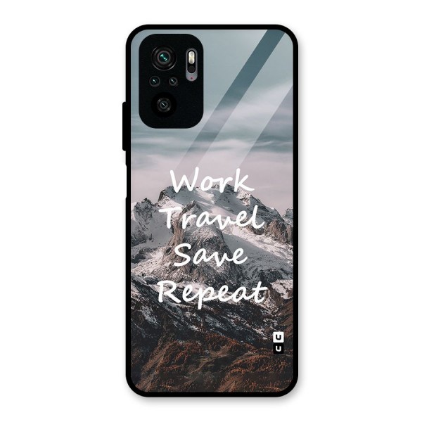 Work Travel Glass Back Case for Redmi Note 10