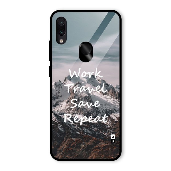 Work Travel Glass Back Case for Redmi Note 7