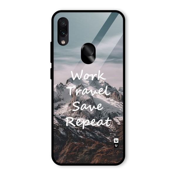 Work Travel Glass Back Case for Redmi Note 7S