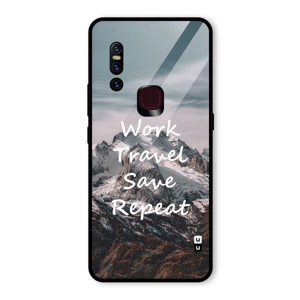 Work Travel Glass Back Case for Vivo V15