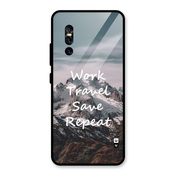 Work Travel Glass Back Case for Vivo V15 Pro